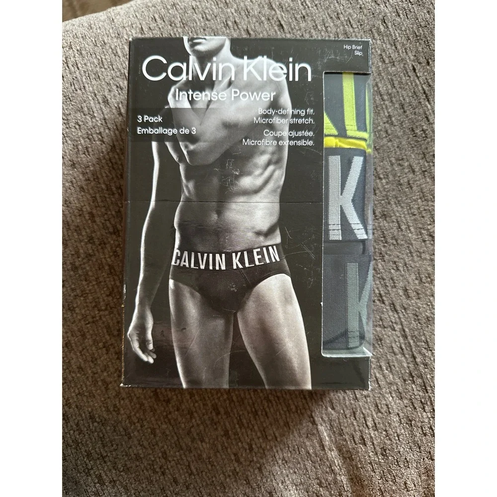 Calvin Klein Intense Power 3 Pack Hip Briefs XL Microfiber Stretch NB2592-920